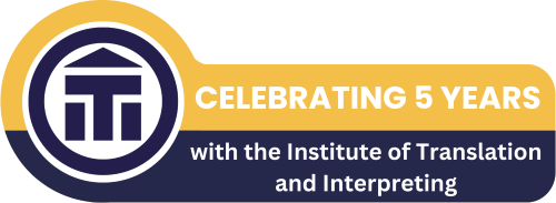 Logo | Celebrating 5 years with ITI | Professional Spanish translation and interpreting services